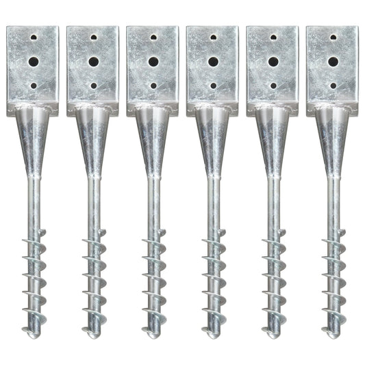 Maapiikit 6 kpl hopea 9x9x56 cm galvanoitu teräs - Harrastajankoti.fi