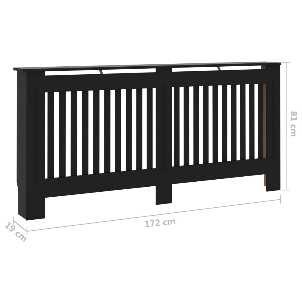 Lämpöpatterin suoja musta 172x19x81 cm - Harrastajankoti.fi