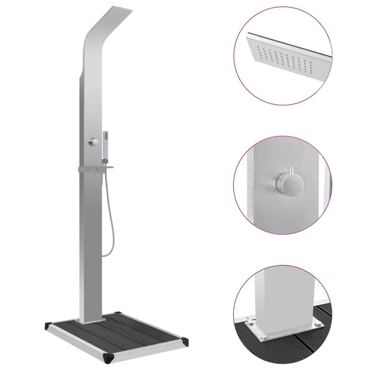 Ulkosuihku alustalla WPC ruostumaton teräs - Harrastajankoti.fi