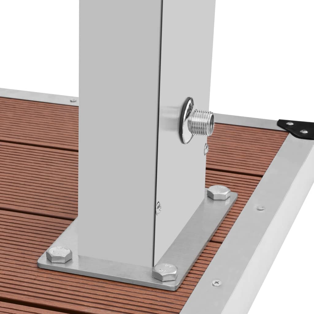 Ulkosuihku alustalla WPC ruostumaton teräs - Harrastajankoti.fi