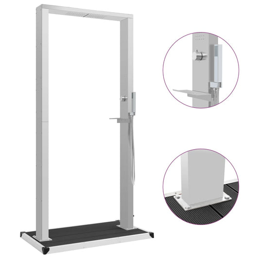 Ulkosuihku alustalla WPC ruostumaton teräs - Harrastajankoti.fi