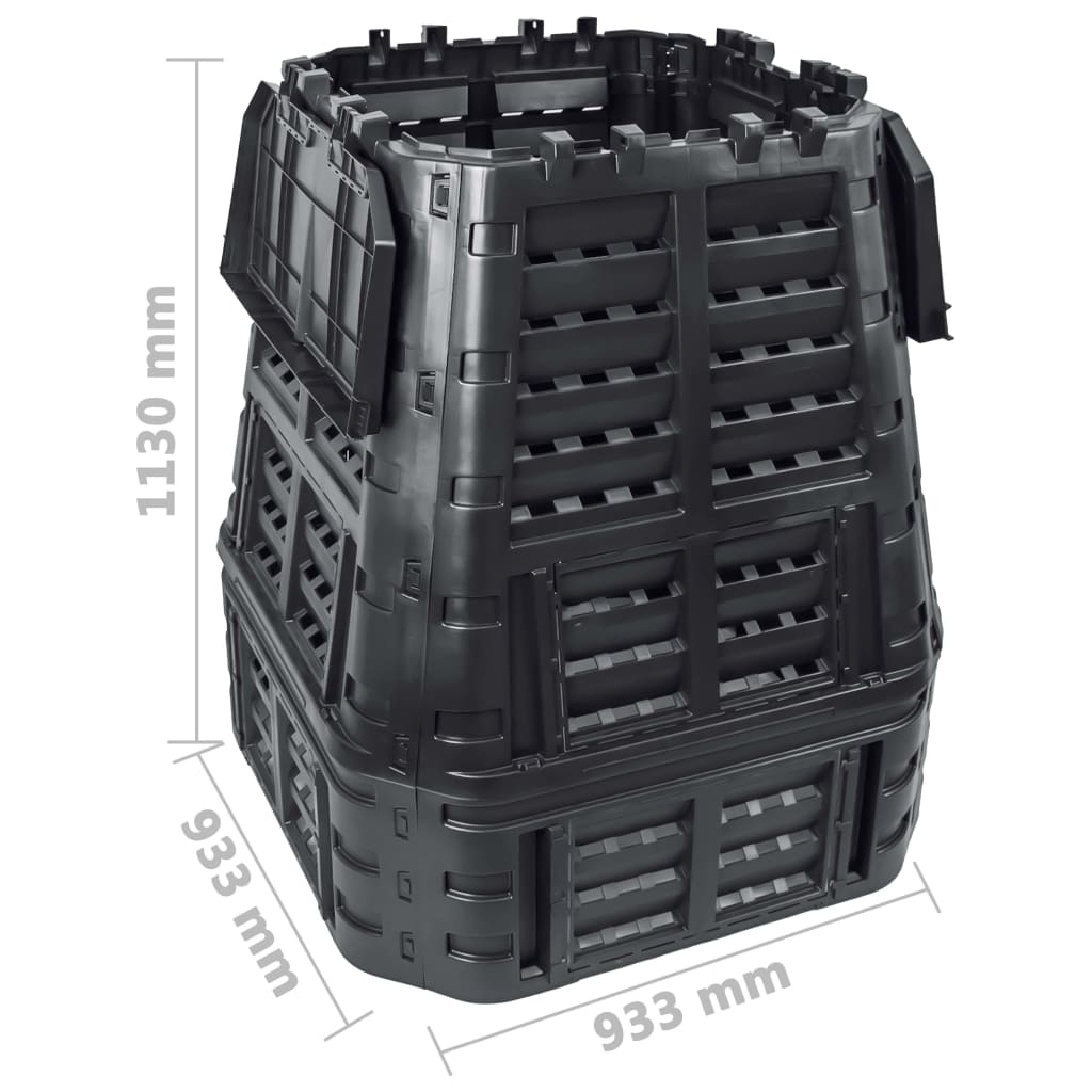 Puutarhan kompostiastia musta 93,3x93,3x113 cm 740 l - Harrastajankoti.fi