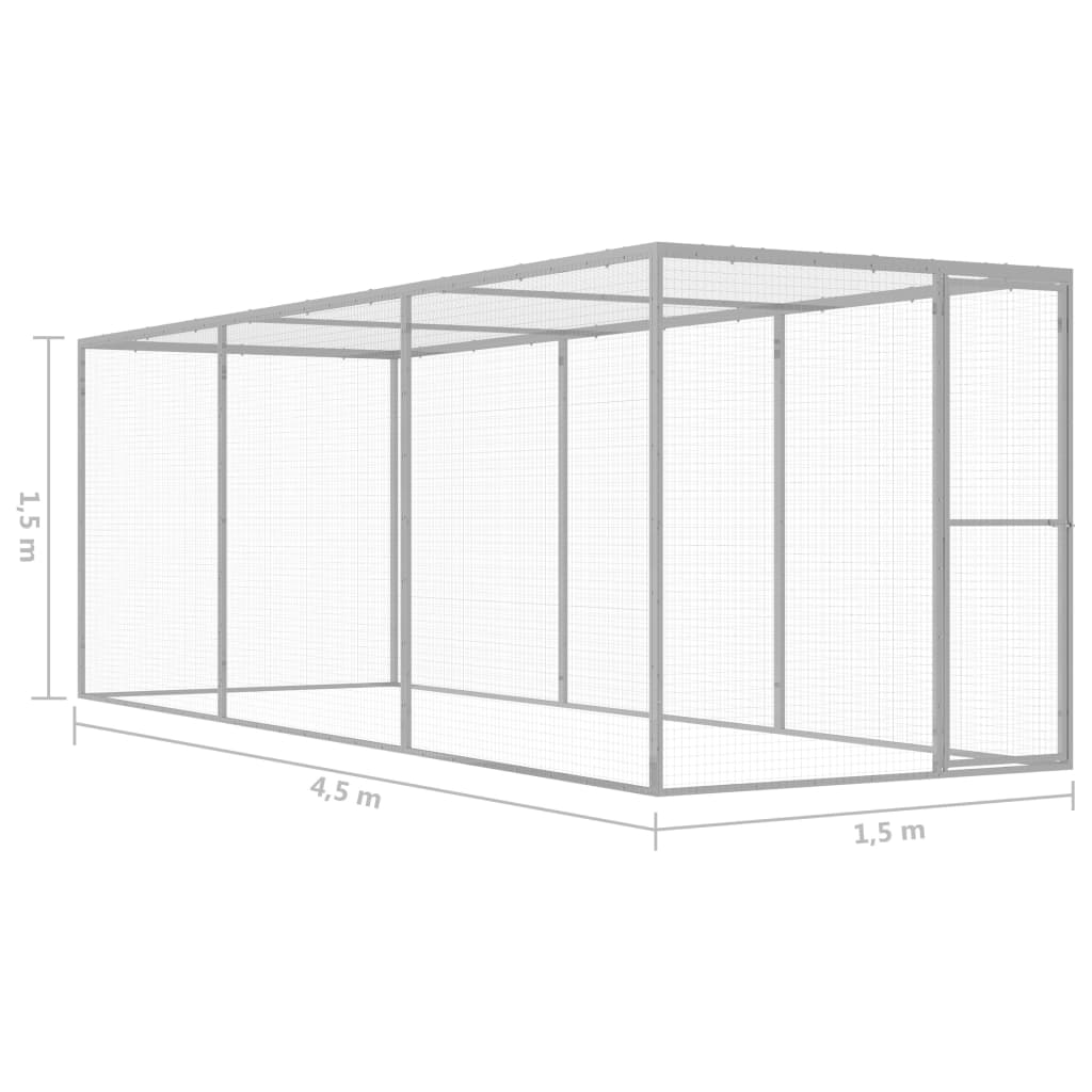 Kissahäkki 4,5x1,5x1,5 m galvanoitu teräs - Harrastajankoti.fi