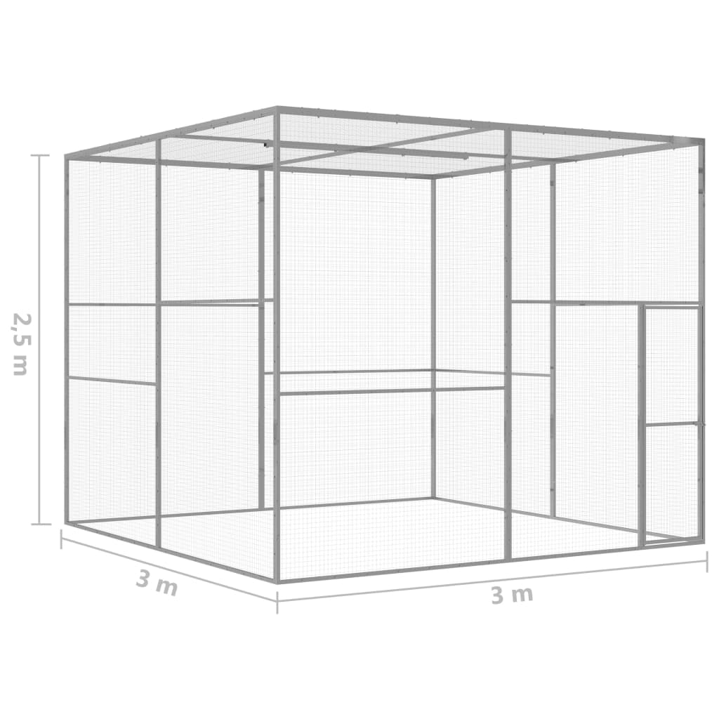 Kissahäkki 3x3x2,5 m galvanoitu teräs - Harrastajankoti.fi