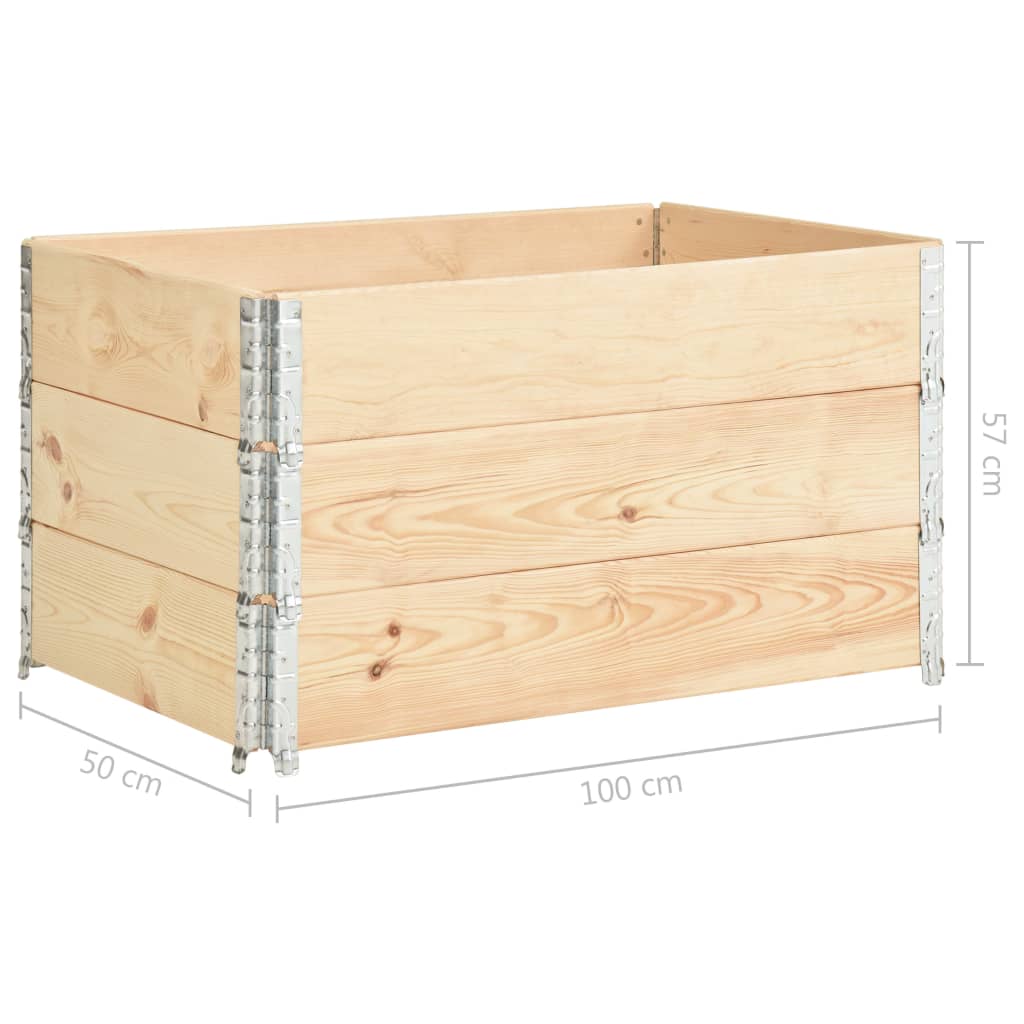 Kuormalavan reunukset 3 kpl 50x100 cm täysi mänty - Harrastajankoti.fi