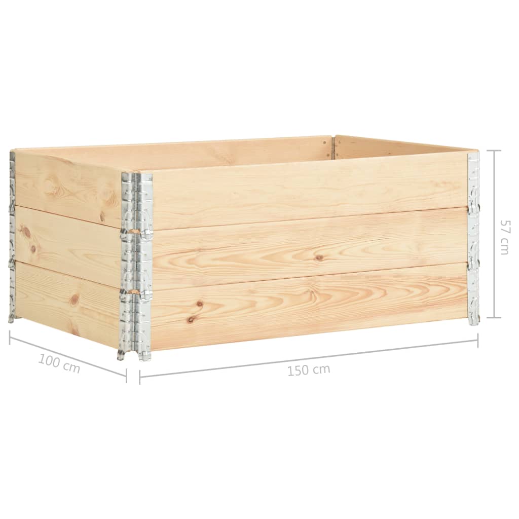 Kuormalavan reunukset 3 kpl 100x150 cm täysi mänty - Harrastajankoti.fi