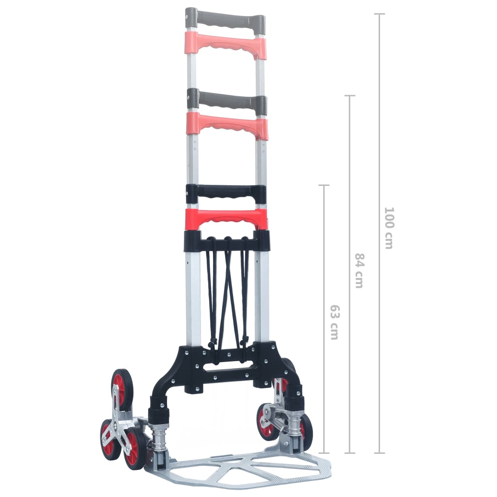 Kokoontaittuva porraskärry 70 kg alumiini hopea - Harrastajankoti.fi