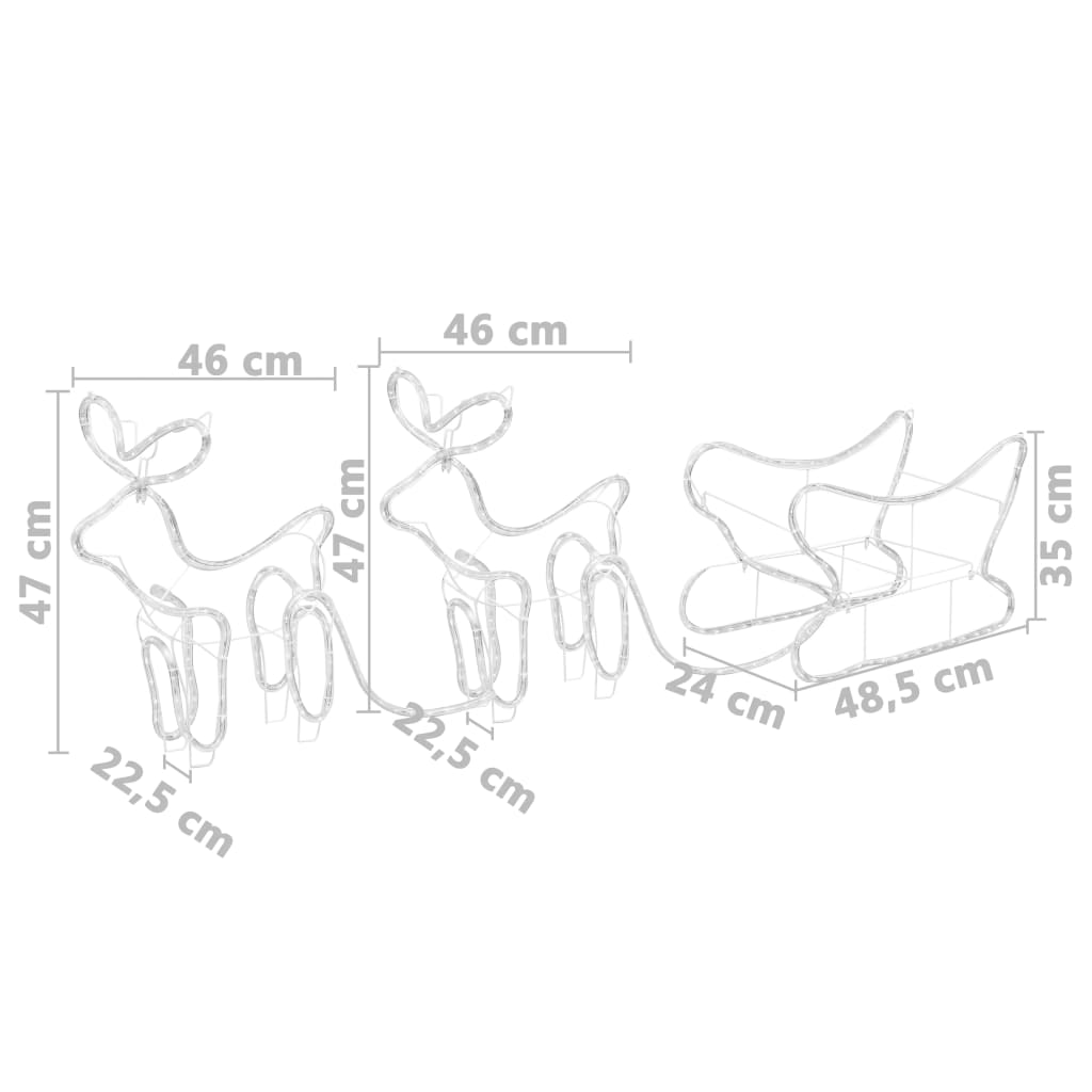 Porot ja reki joulukoriste ulkokäyttöön 576 LED-valoa - Harrastajankoti.fi