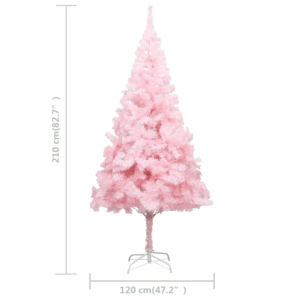 Tekojoulukuusi jalustalla pinkki 210 cm PVC - Harrastajankoti.fi