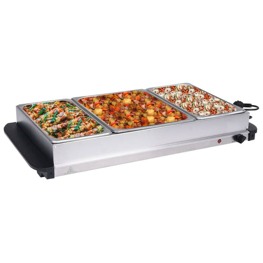 Noutopöydän tarjoiluastia ruostumaton teräs 400 W 2x2,5L+1x4L - Harrastajankoti.fi