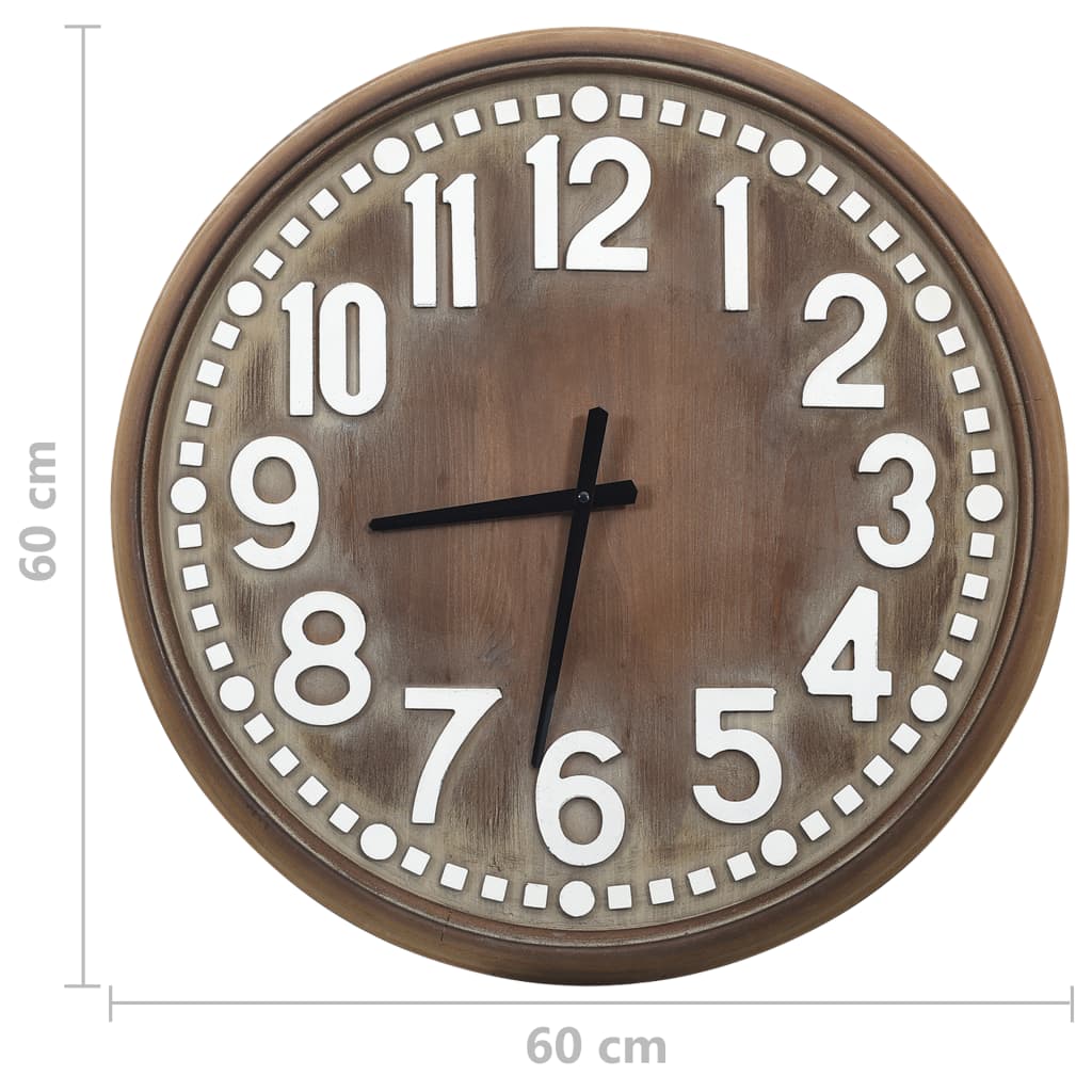321468 Be Basic Wall Clock Brown 60 cm MDF - Harrastajankoti.fi
