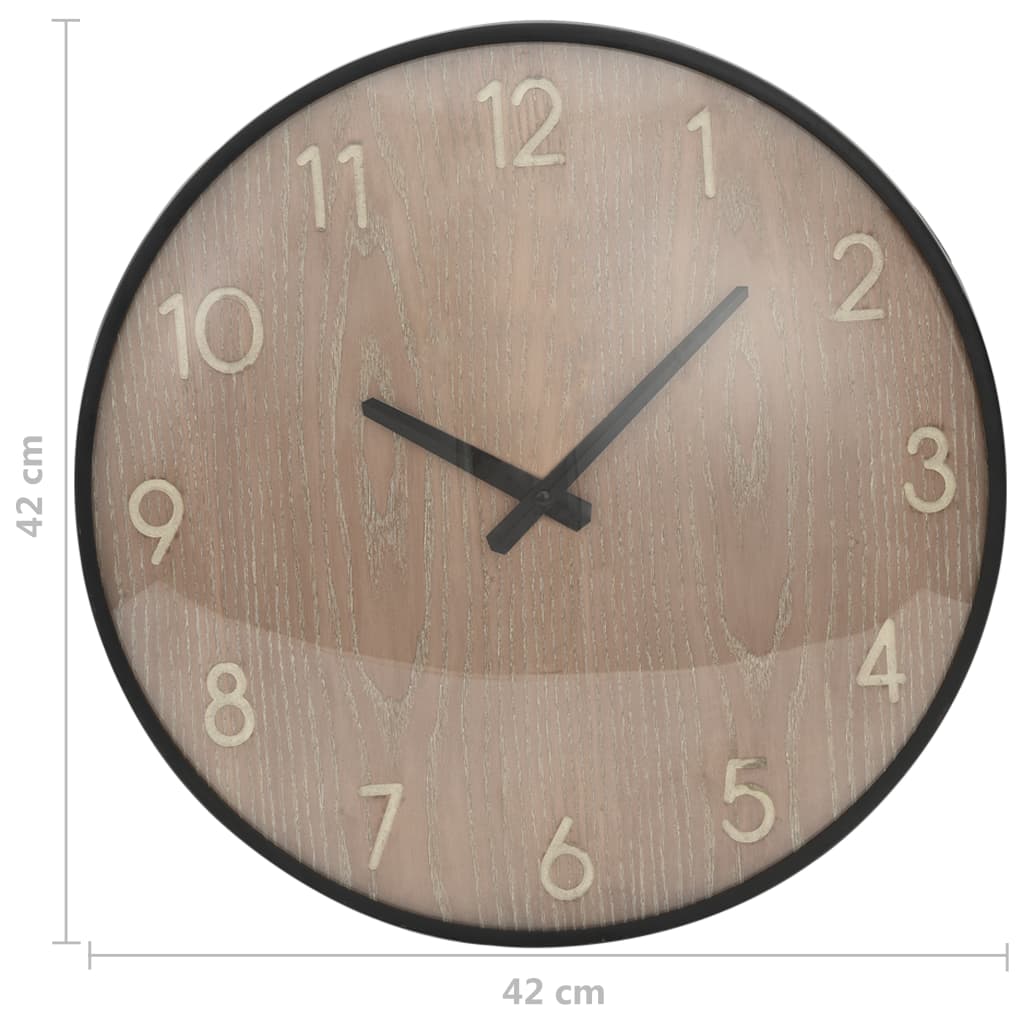 321474 Be Basic Wall Clock Brown 42 cm MDF and Metal - Harrastajankoti.fi