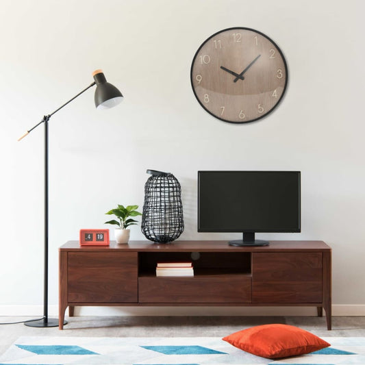 321474 Be Basic Wall Clock Brown 42 cm MDF and Metal - Harrastajankoti.fi