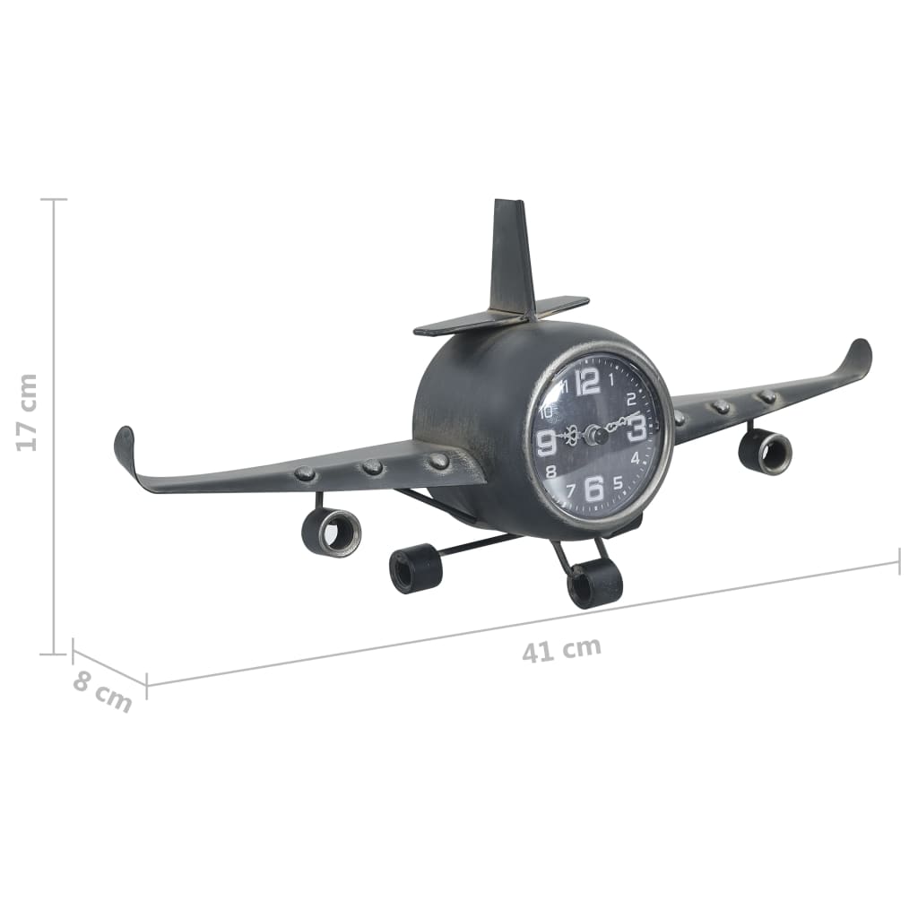 321485 Be Basic Aviator Clock Grey 41x8x17 cm Metal - Harrastajankoti.fi