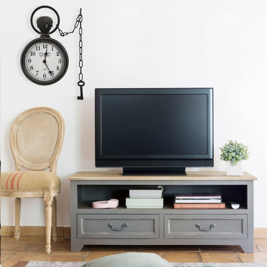321487 Be Basic Wall Clock Black 20x8x33,5 cm Iron and MDF - Harrastajankoti.fi