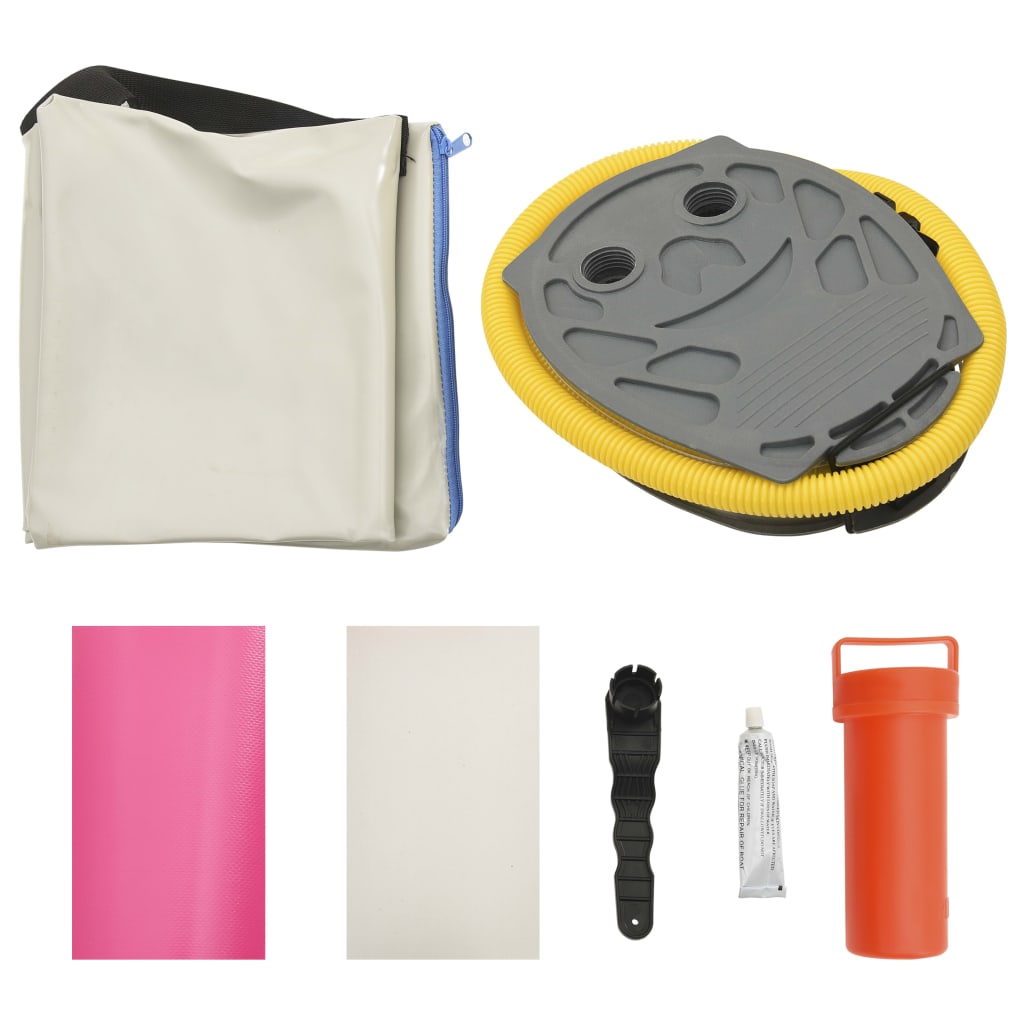 Täytettävä voimistelumatto pumpulla 100x100x10 cm PVC pinkki - Harrastajankoti.fi