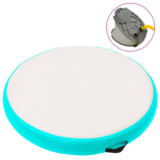 Täytettävä voimistelumatto pumpulla 100x100x15 cm PVC vihreä - Harrastajankoti.fi