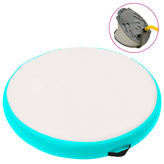 Täytettävä voimistelumatto pumpulla 100x100x20 cm PVC vihreä - Harrastajankoti.fi