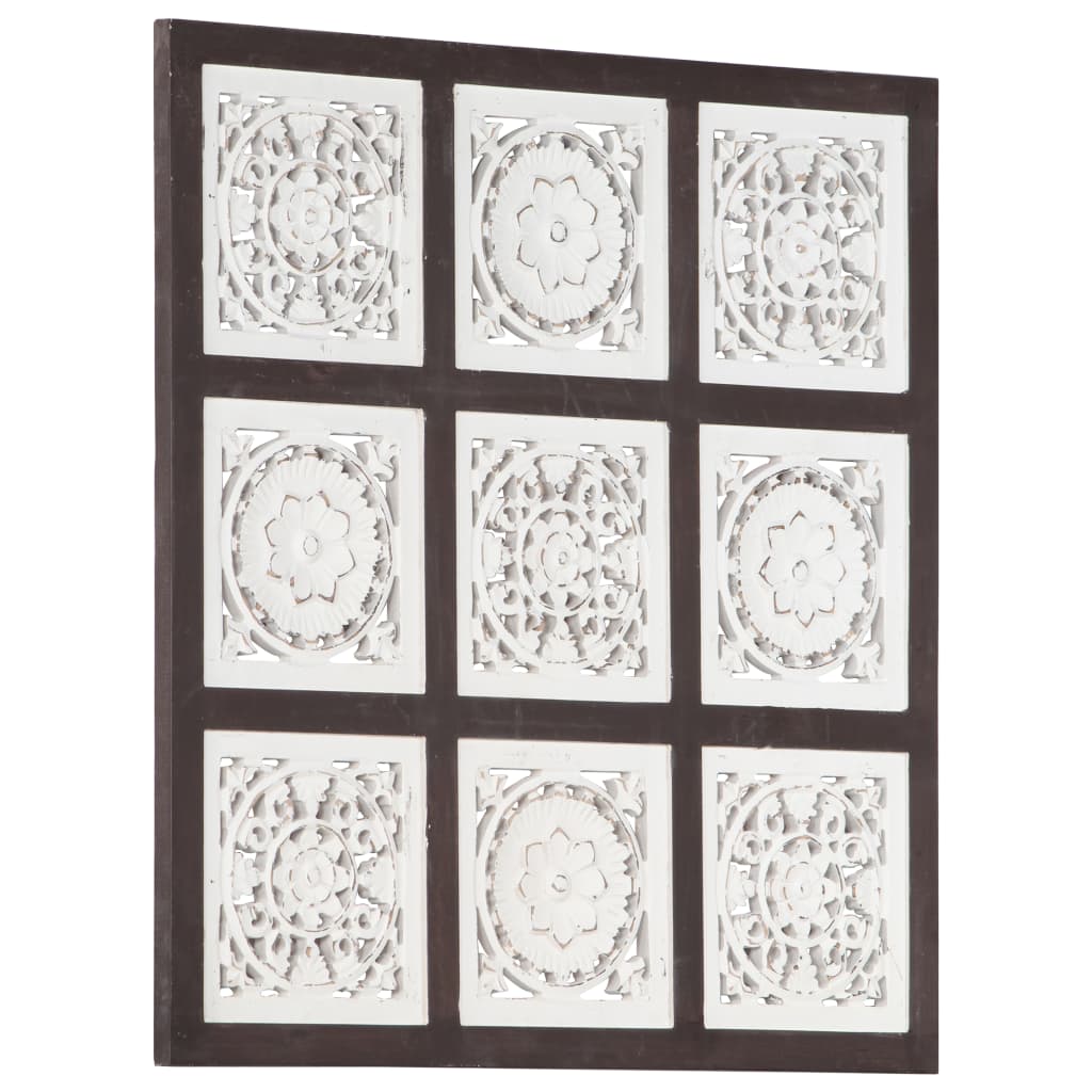 Käsin veistetty seinäpaneeli MDF 60x60x1,5 cm ruskea/valkoinen - Harrastajankoti.fi