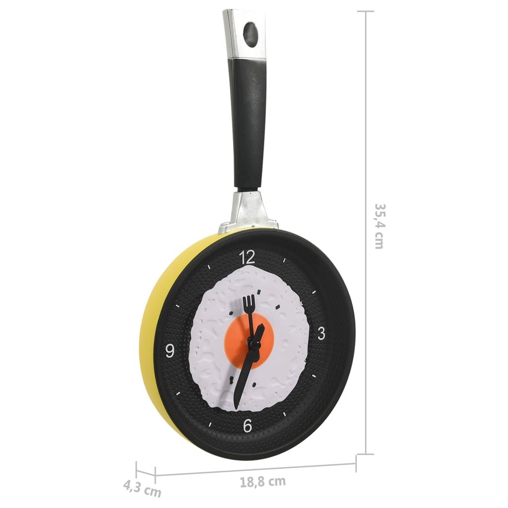 325164 Be Basic Wall Clock with Fried Egg Pan Design 18,8 cm - Harrastajankoti.fi