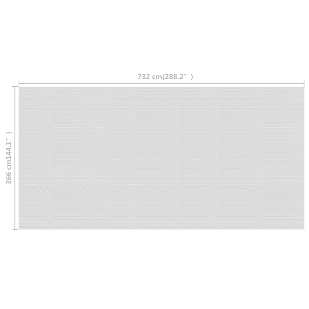 Kelluva uima-altaan PE-aurinkoenergiakalvo 732x366 cm harmaa - Harrastajankoti.fi