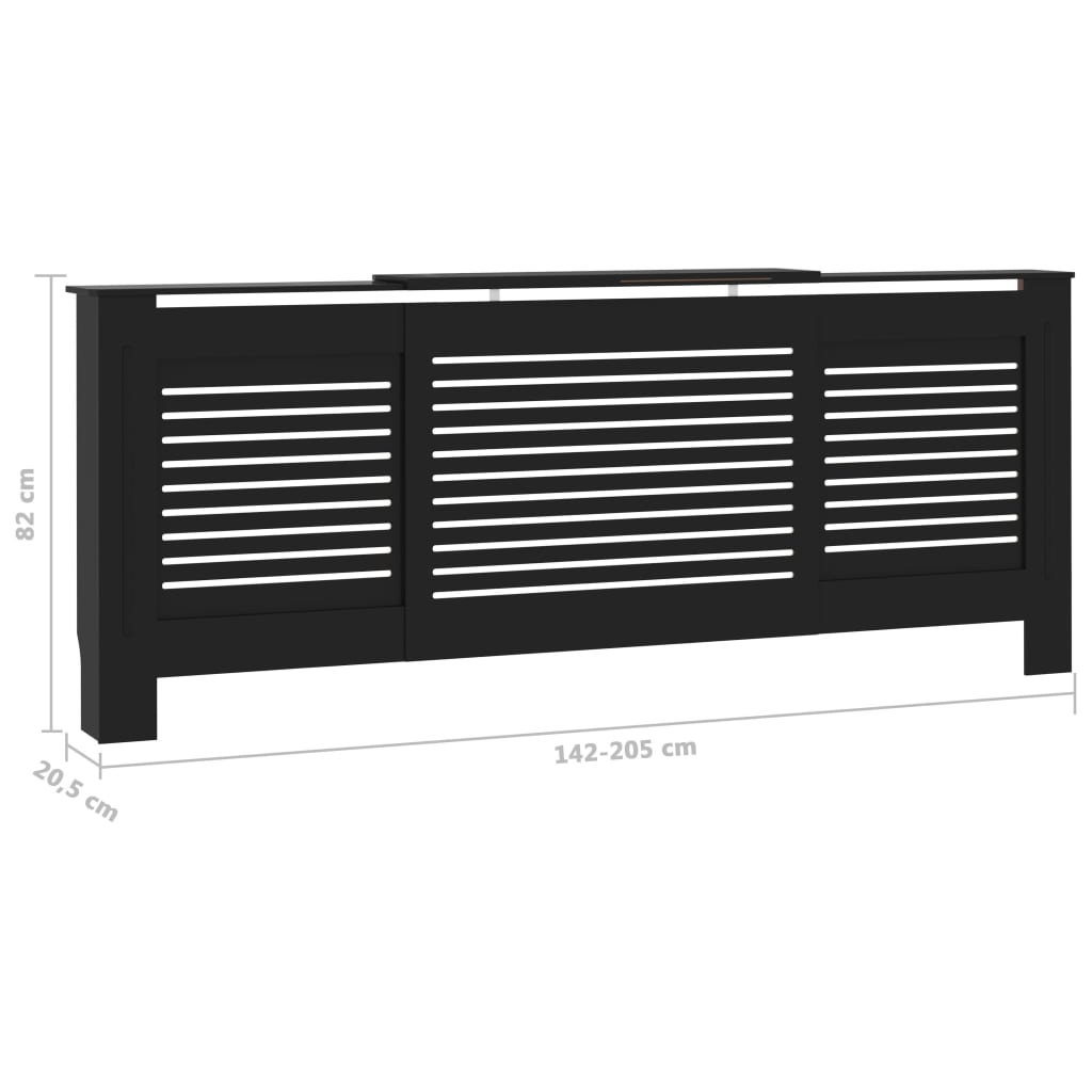 MDF lämpöpatterin suoja musta 205 cm - Harrastajankoti.fi
