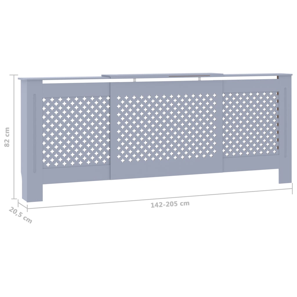 MDF lämpöpatterin suoja harmaa 205 cm - Harrastajankoti.fi