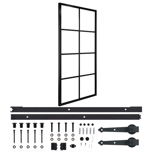 Liukuovi alumiini ja ESG-lasi asennustarvikkeilla 90x205 cm - Harrastajankoti.fi