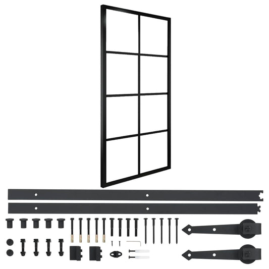 Liukuovi alumiini ja ESG-lasi asennustarvikkeilla 102,5x205 cm - Harrastajankoti.fi