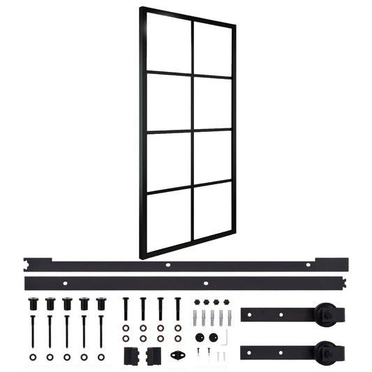 Liukuovi alumiini ja ESG-lasi asennustarvikkeilla 102,5x205 cm - Harrastajankoti.fi