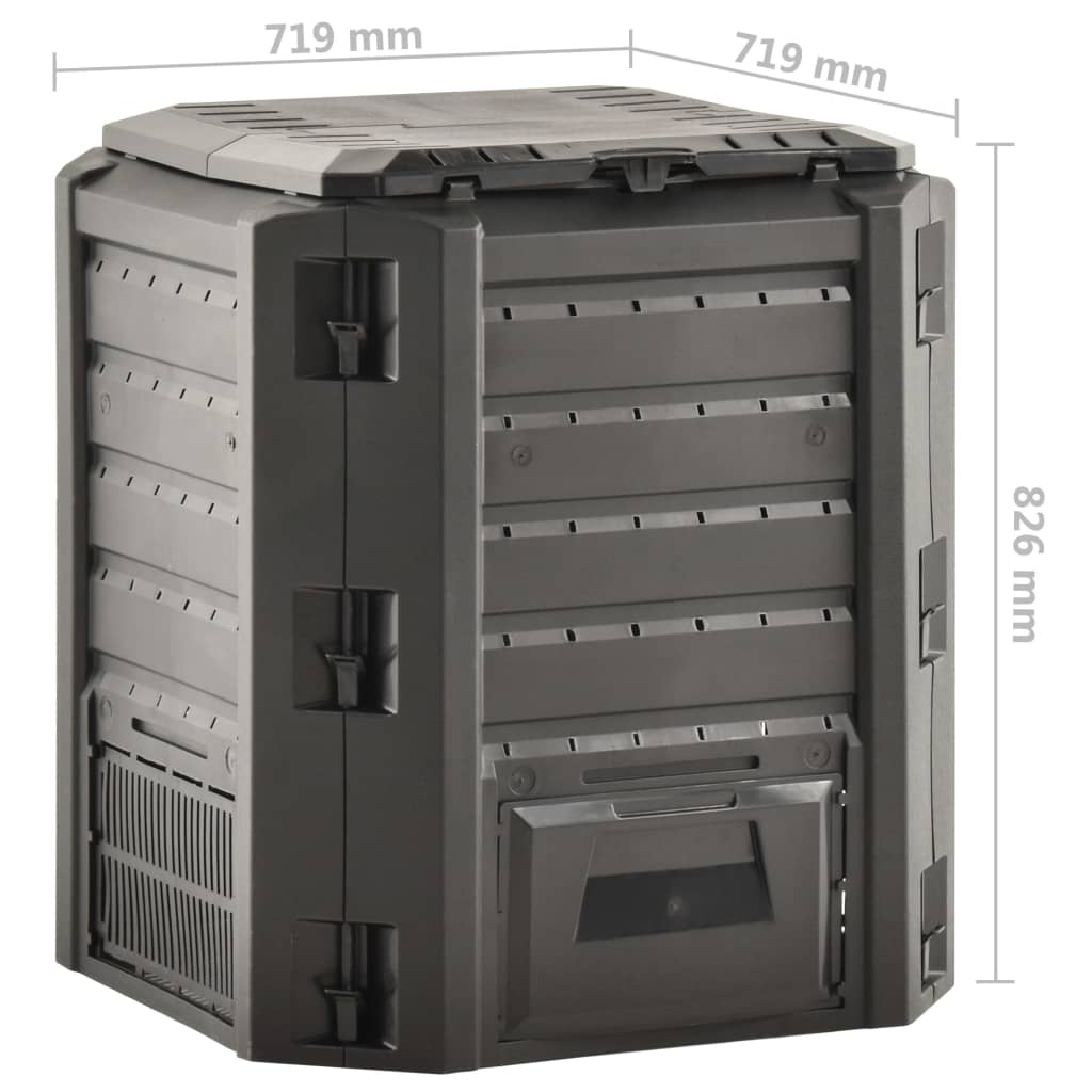 Puutarhan kompostiastia musta 380 l - Harrastajankoti.fi