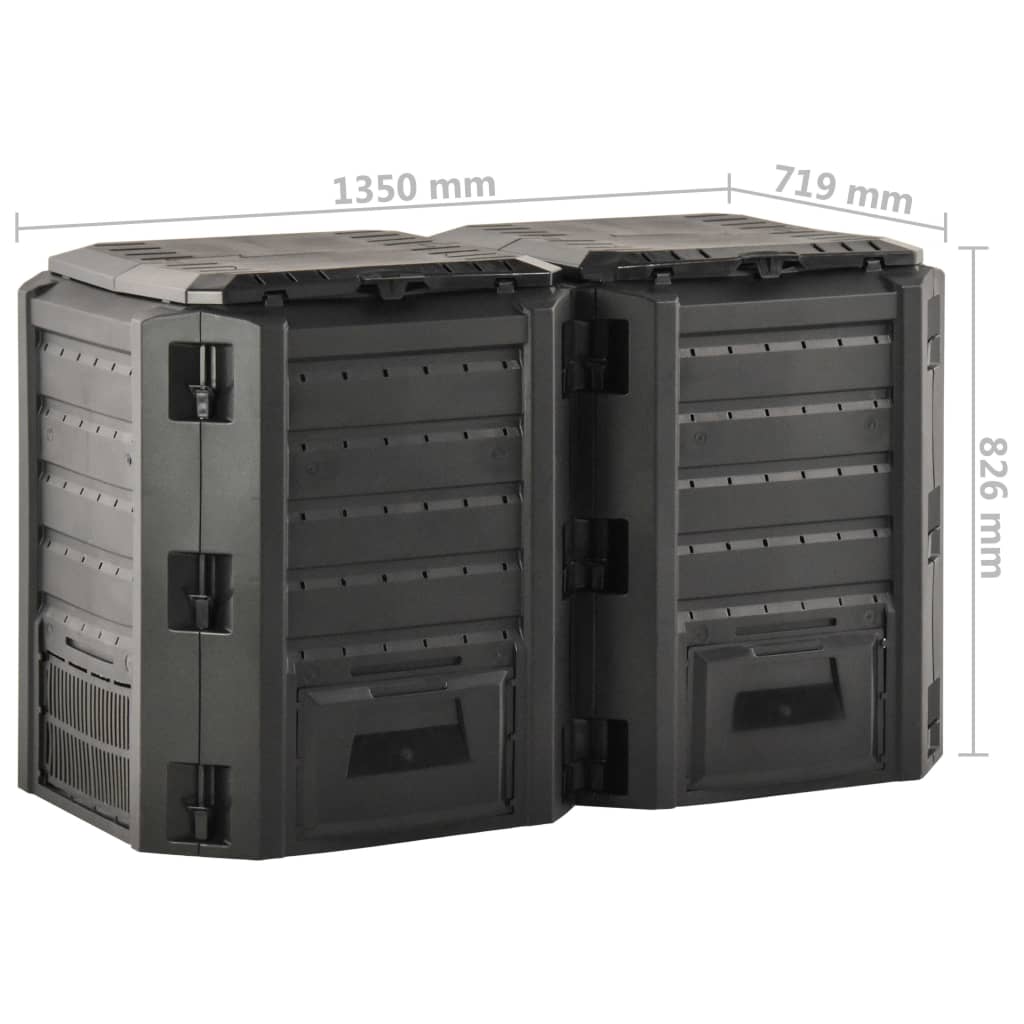 Puutarhan kompostiastia musta 800 l - Harrastajankoti.fi