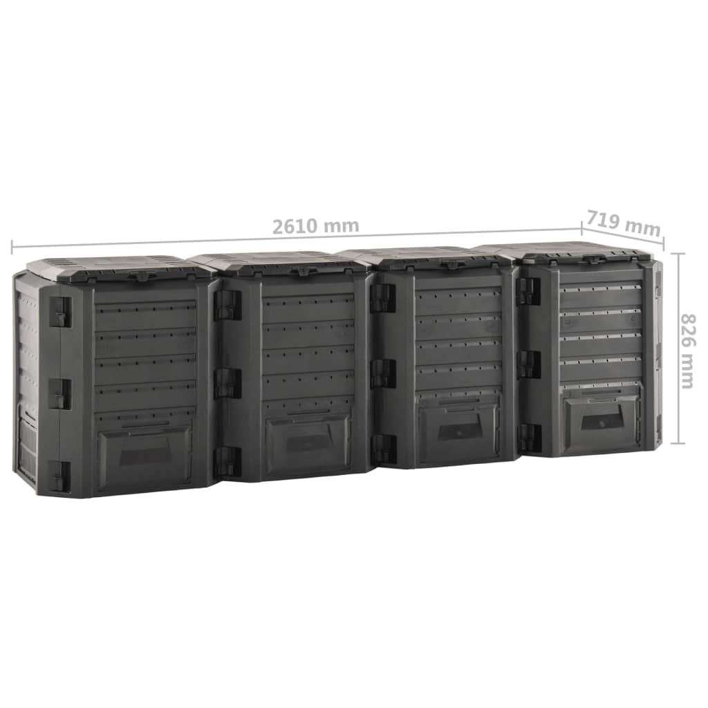 Puutarhan kompostiastia musta 1600 l - Harrastajankoti.fi