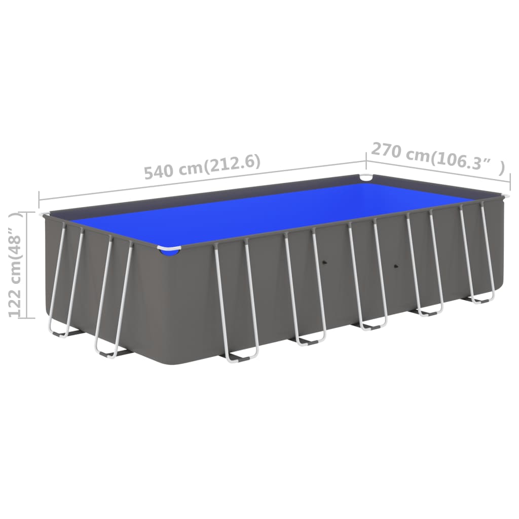 Uima-allas teräsrungolla 540x270x122 cm antrasiitti - Harrastajankoti.fi