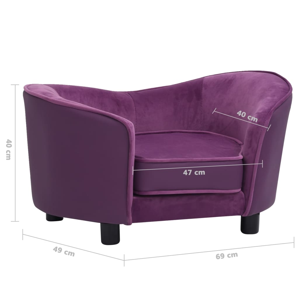 Koiran sohva viininpunainen 69x49x40 cm plyysi ja keinonahka - Harrastajankoti.fi
