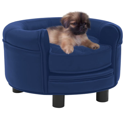 Koiran sohva sininen 48x48x32 cm plyysi ja keinonahka - Harrastajankoti.fi