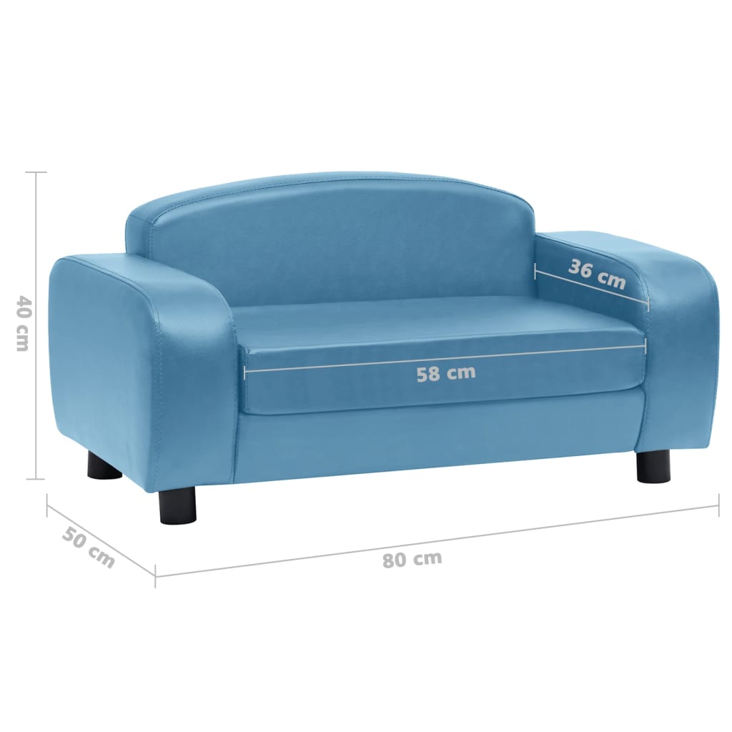 Koiran sohva turkoosi 80x50x40 cm keinonahka - Harrastajankoti.fi