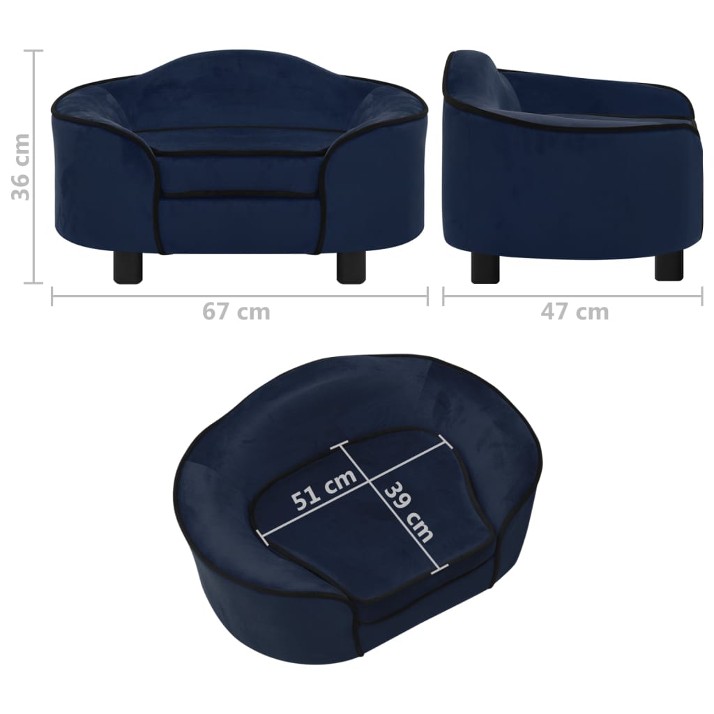 Koiran sohva sininen 67x47x36 cm plyysi - Harrastajankoti.fi
