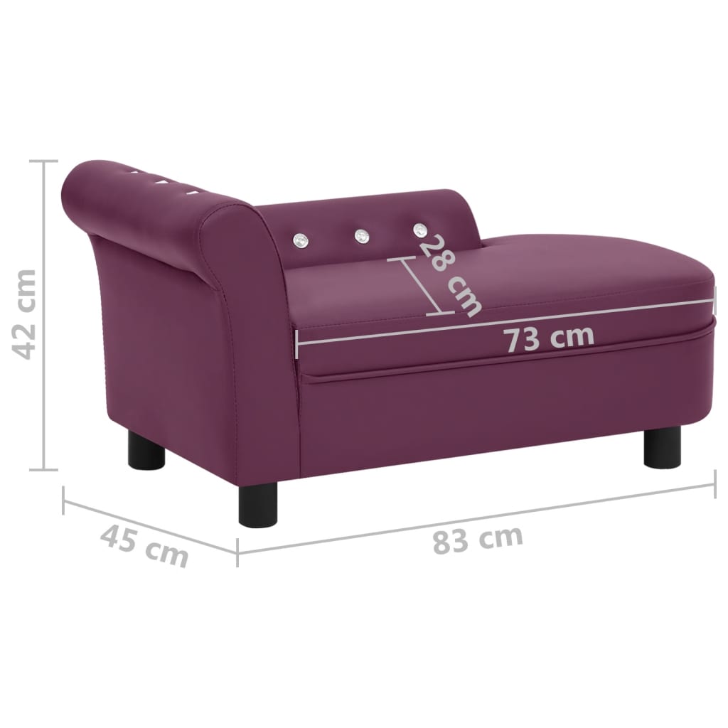 Koiran sohva viininpunainen 83x45x42 cm keinonahka - Harrastajankoti.fi