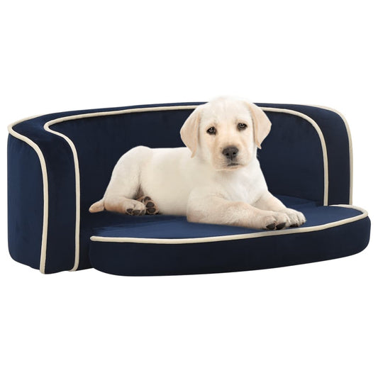 Taitettava koiran sohva sininen 73x67x26 cm plyysi pestävä - Harrastajankoti.fi