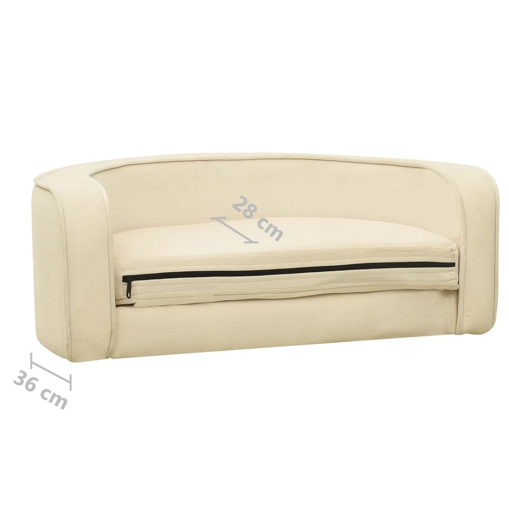 Taitettava koiran sohva kerma 73x67x26 cm plyysi pestävä - Harrastajankoti.fi