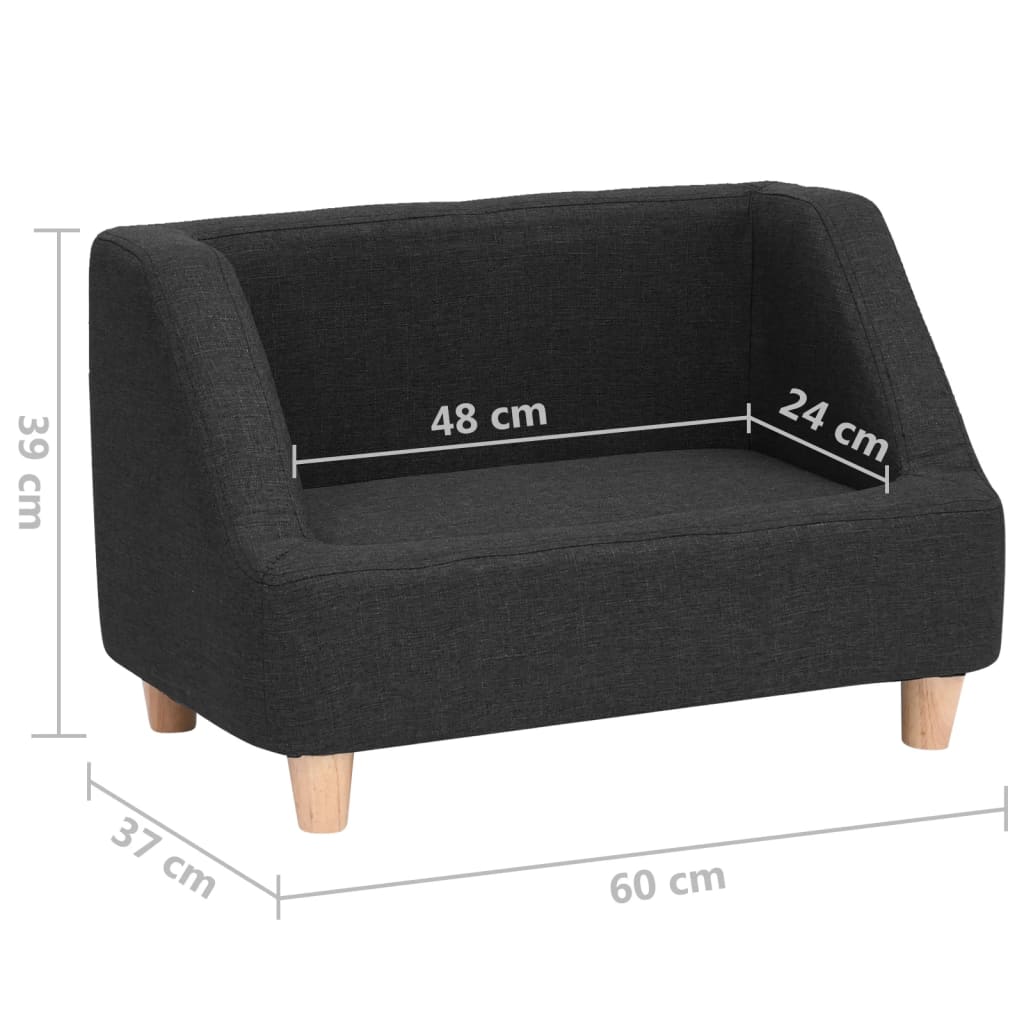Koiran sohva musta 60x37x39 cm pellava - Harrastajankoti.fi