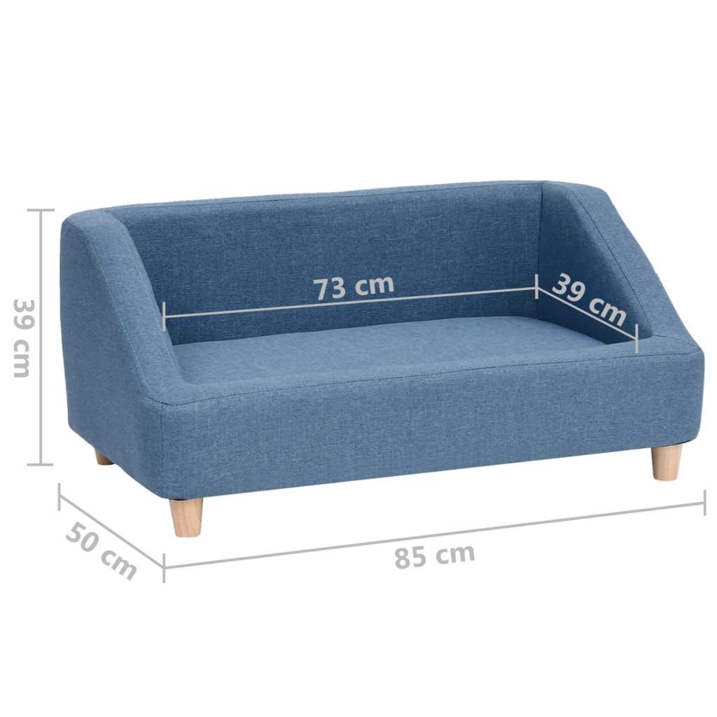 Koiran sohva sininen 85x50x39 cm pellava - Harrastajankoti.fi