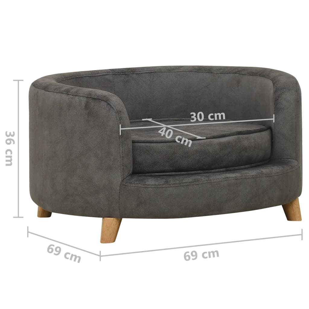 Koiran sohva harmaa 69x69x36 cm plyysi - Harrastajankoti.fi