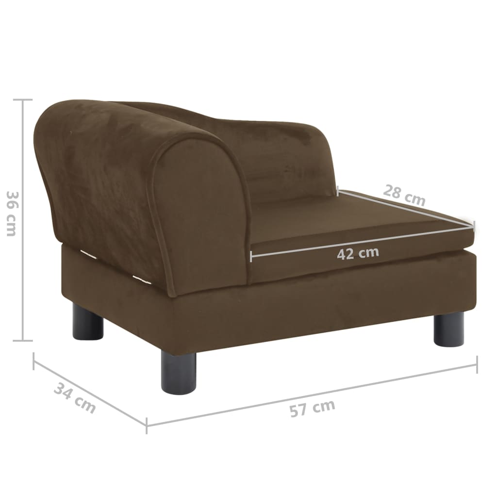 Koiran sohva ruskea 57x34x36 cm plyysi - Harrastajankoti.fi