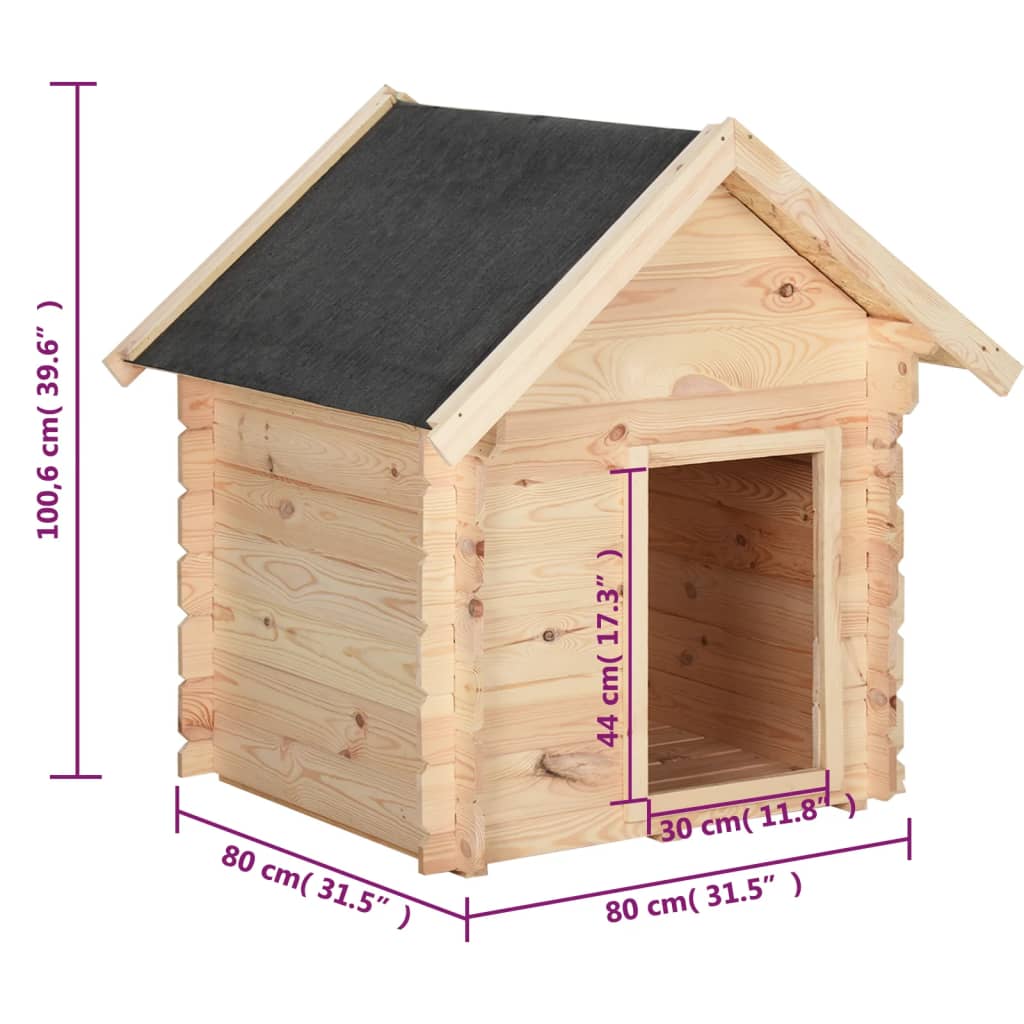 Koirankoppi 80x80x100,6 cm täysi mänty - Harrastajankoti.fi