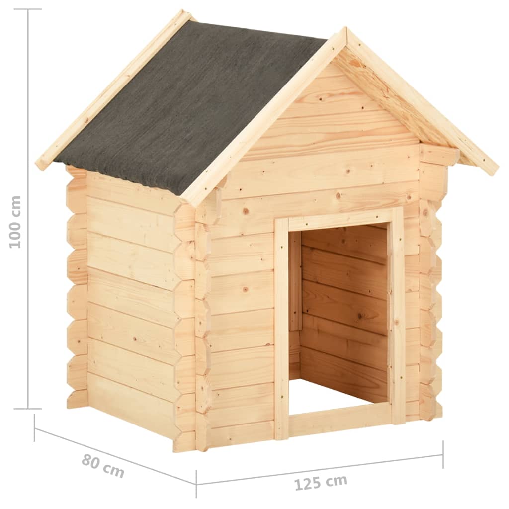 Koirankoppi 125x80x100 cm täysi mänty 14 mm - Harrastajankoti.fi