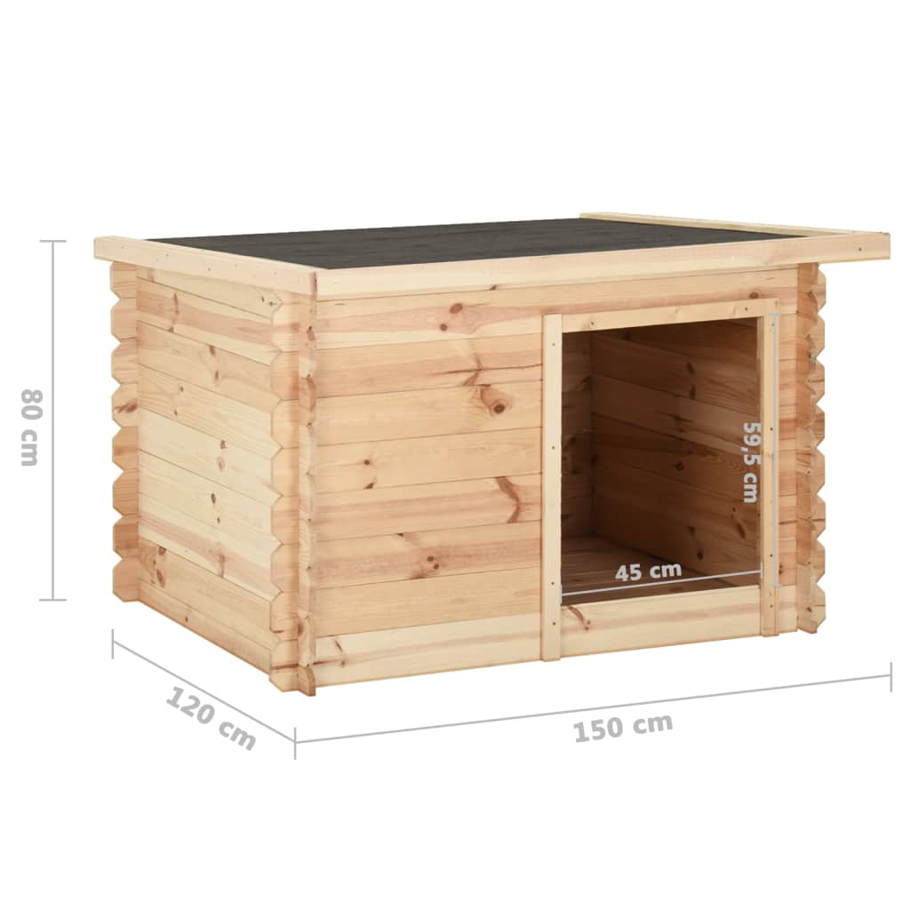 Koirankoppi 150x120x80 cm täysi mänty 14 mm - Harrastajankoti.fi