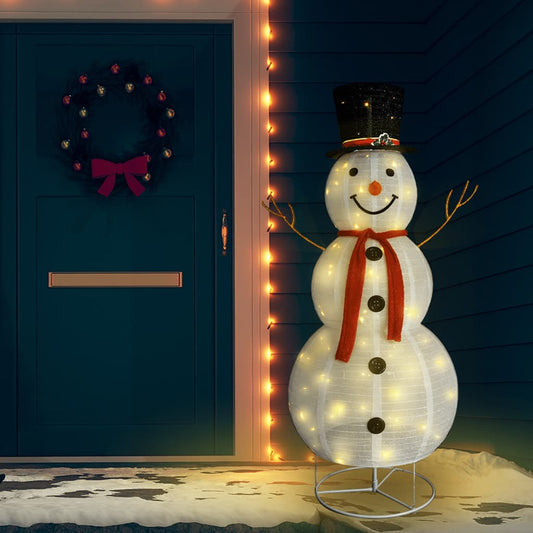 Lumiukko joulukoriste LED-valoilla ylellinen kangas 180 cm - Harrastajankoti.fi