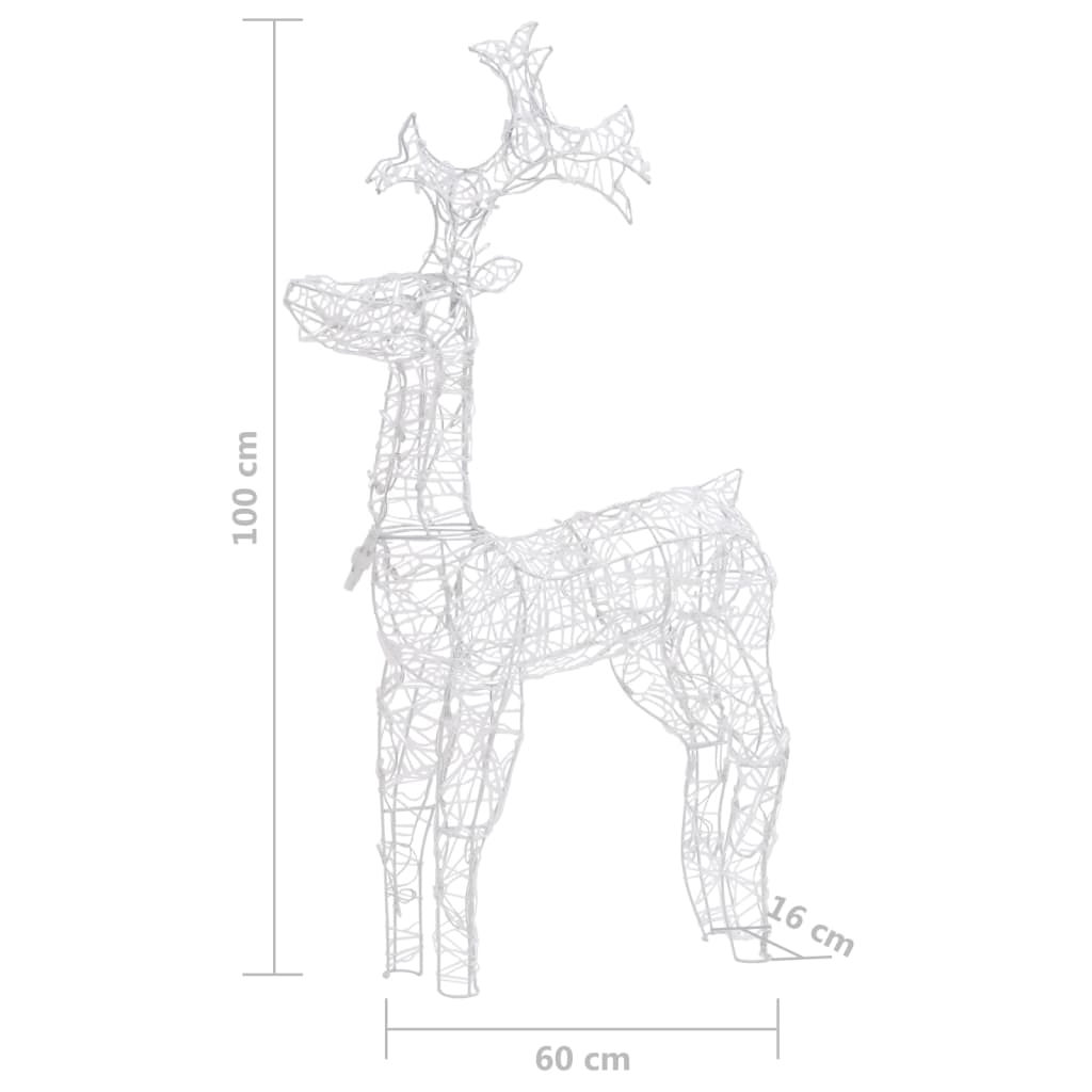 Poro joulukoriste 90 LED-valoa 60x16x100 cm akryyli - Harrastajankoti.fi